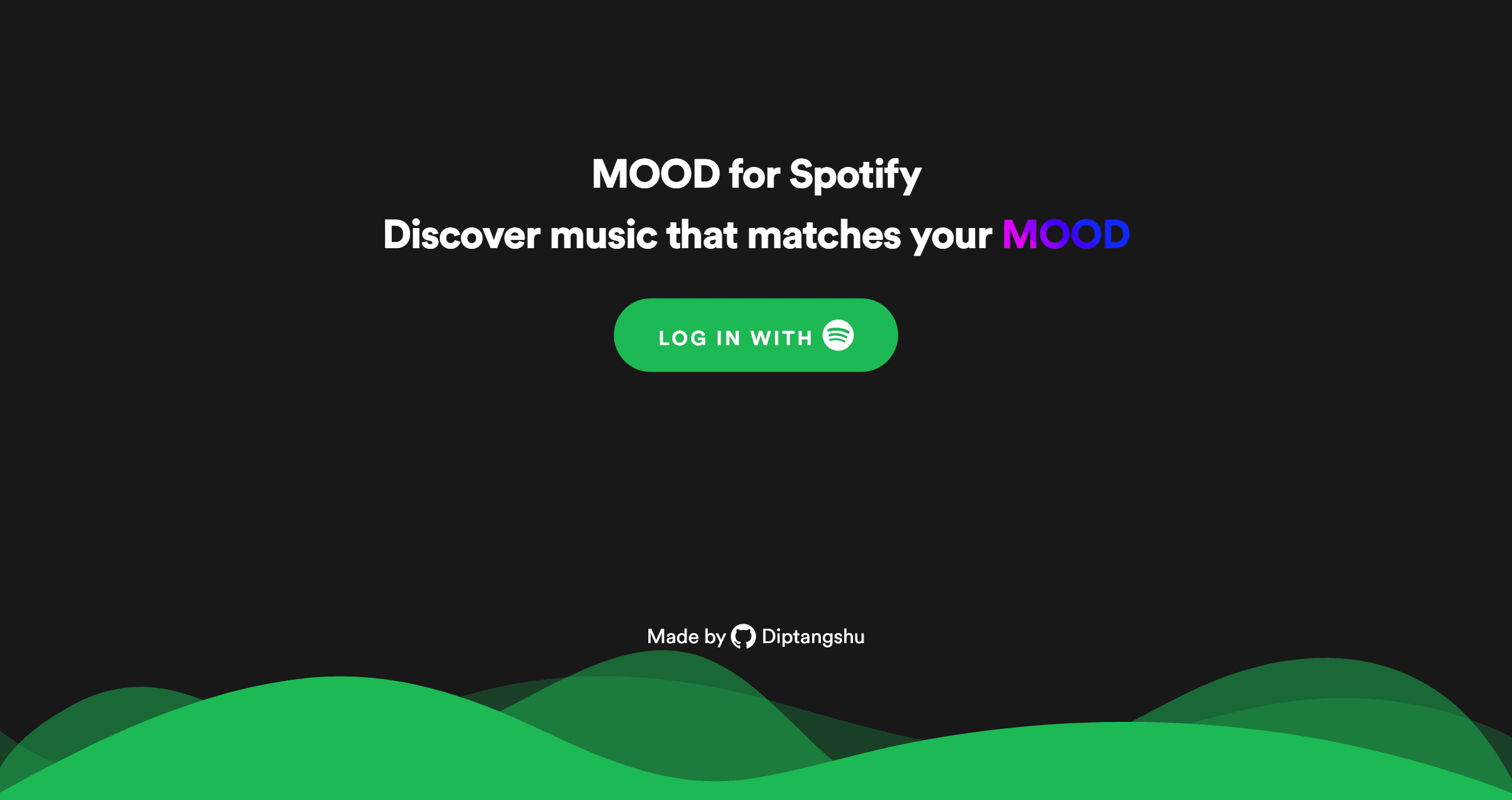 Screenshot of Mood for Spotify